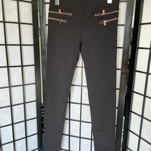 David Lerner Leggings with Rose Gold Zippers - Picture 2 of 3